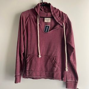 NWT New super soft hoodie sweatshirt with drawstrings eggplant large vintage